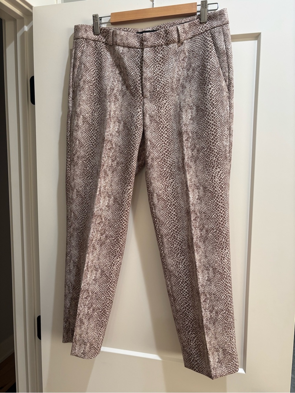 Banana Republic Taupe Snake-Print Dress Pants